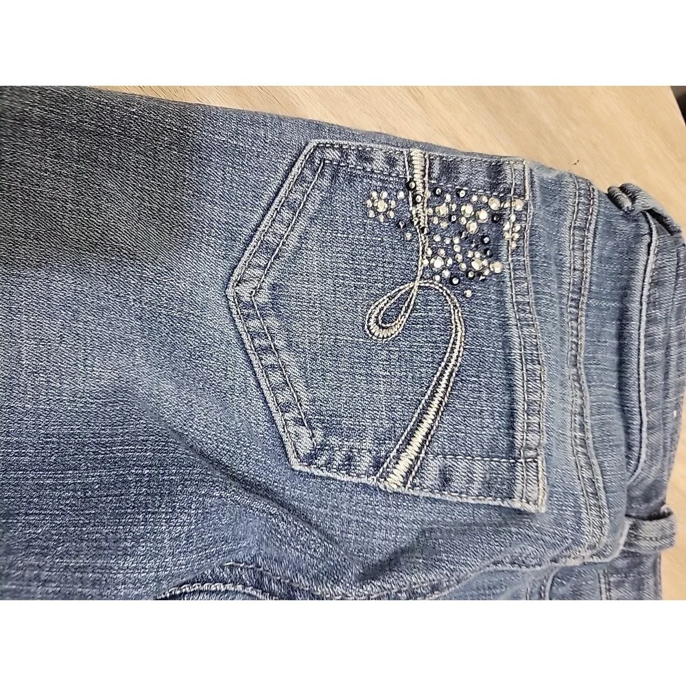 Limited Too Girls Boot Cut Gemstones Streetcore Blue Jeans Sz 8